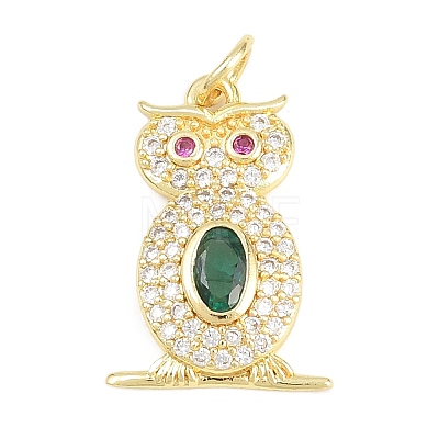 Brass Micro Pave Cubic Zirconia Pendants KK-F938-34G-03-1
