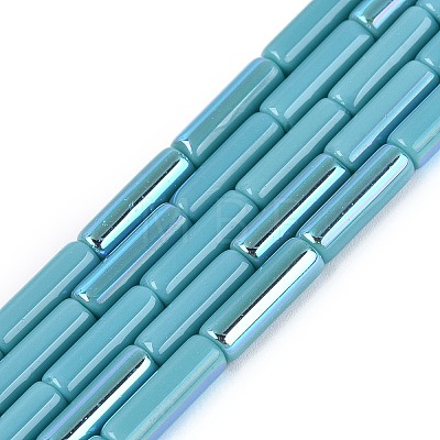 Electroplate Opaque Glass Beads Strands EGLA-Q132-02A-F02-1
