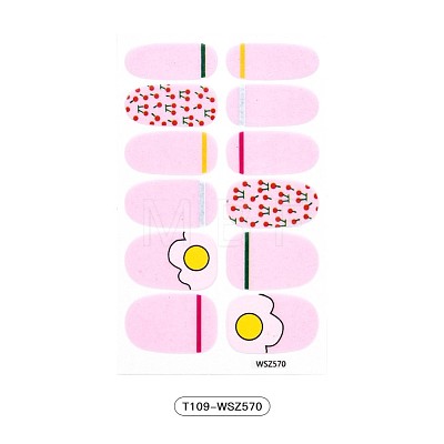 Avocados & Strawberries & Flowers Full Cover Nail Art Stickers MRMJ-T109-WSZ570-1