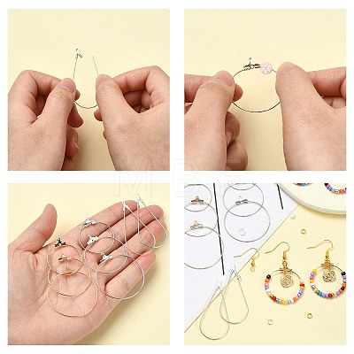 DIY Brass Geometry Hoop Earring Making Kit DIY-YW0008-60-1