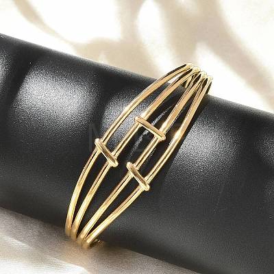 304 Stainless Steel Cuff Bangles for Women BJEW-B120-01G-02-1