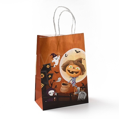 Halloween Theme Kraft Paper Gift Bags CARB-A006-01E-1