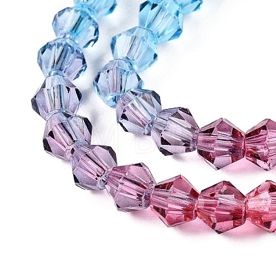 Gradient Color Baking Painted Glass Bead Strands DGLA-A039-T6mm-A017-1