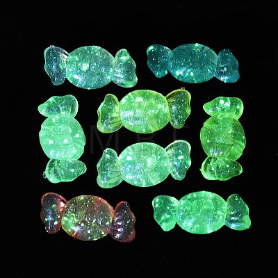 Luminous Transparent Acrylic Beads OACR-G033-06C-1