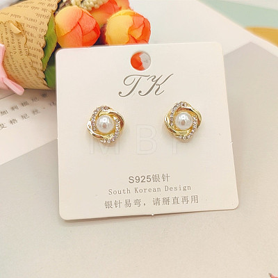 Alloy Rhinestone Stud Earrings FS-WGE0AD6-64-1