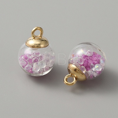 Glow in the Dark Luminous Glass Globe Pendants GLAA-WH0030-18A-1