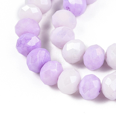 Faceted Electroplated Glass Beads Strands X-GLAA-C023-02-B07-1
