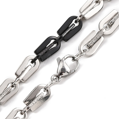 201 Stainless Steel Arch Links Chain Necklace NJEW-F222-38EBP-08-1