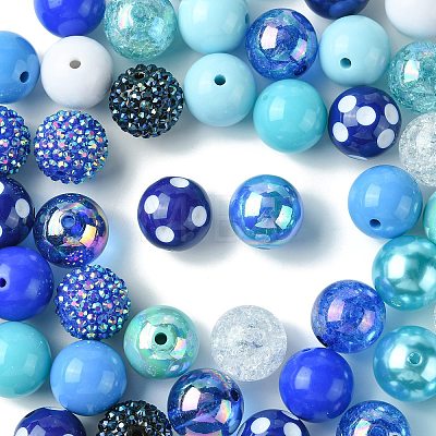50Pcs Chunky Bubblegum Round Acrylic Beads SACR-CJ0001-64-1