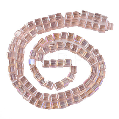 Electroplate Transparent Glass Beads Strands EGLA-N002-33-C01-1