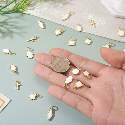 21Pcs 7 Styles Brass Enamel Charms KK-TA0003-19A-1