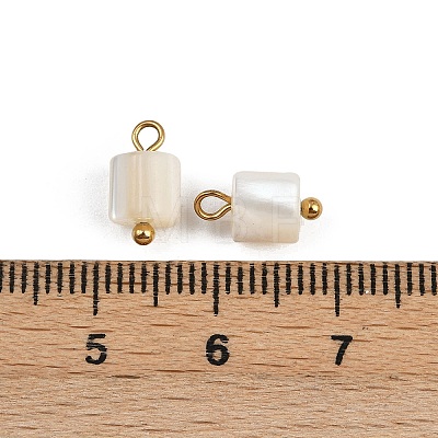 Natural Shell Column Charms STAS-D378-32G-1