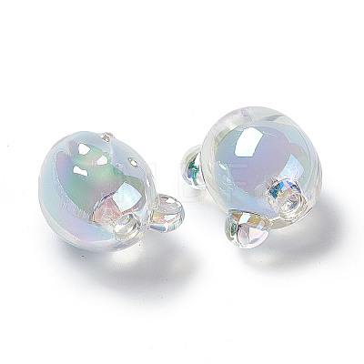 UV Plating Rainbow Iridescent Acrylic Beads X1-OACR-H015-11-1