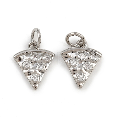 Brass Micro Pave Clear Cubic Zirconia Charms KK-A269-35P-1