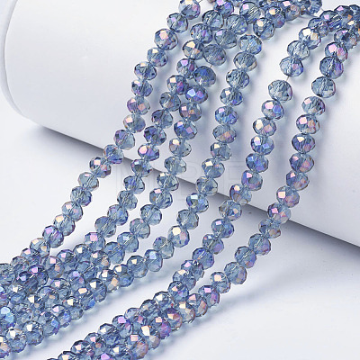 Electroplate Transparent Glass Beads Strands EGLA-A034-T3mm-G06-1