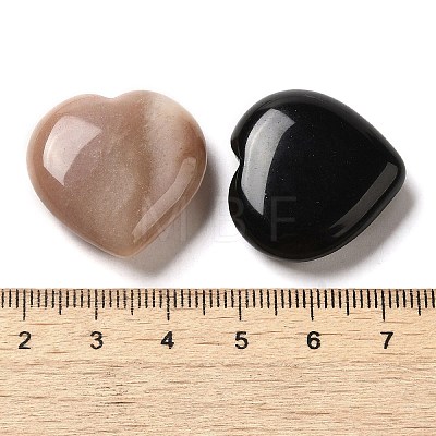 Natural Mixed Heart Palm Stones G-P522-01-1