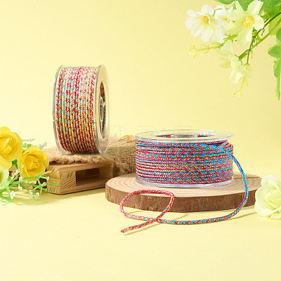 2 Rolls 2 Colors 11M Braided Nylon Chinese Knot Cord WCOR-TA0001-02A-1