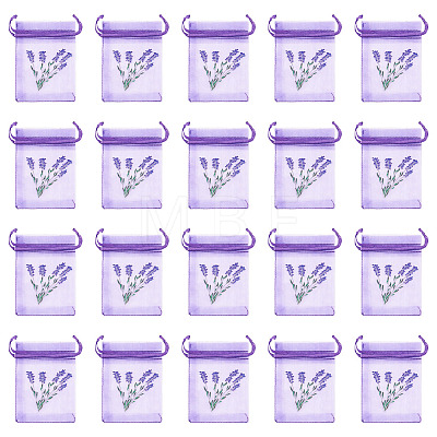 20Pcs Polyester Mesh Sachet Packing Drawstring Bgas ABAG-TA0002-20E-1