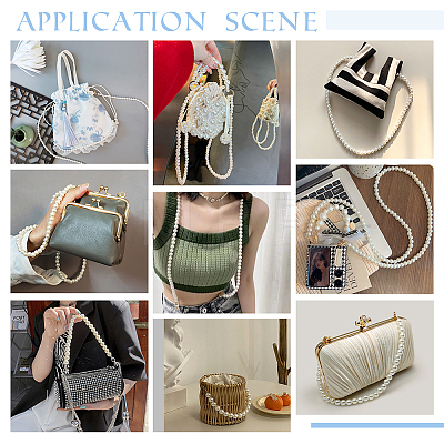   4Pcs 2 Style Plastic Imitation Pearl Bead Bag Straps FIND-PH0008-20-1