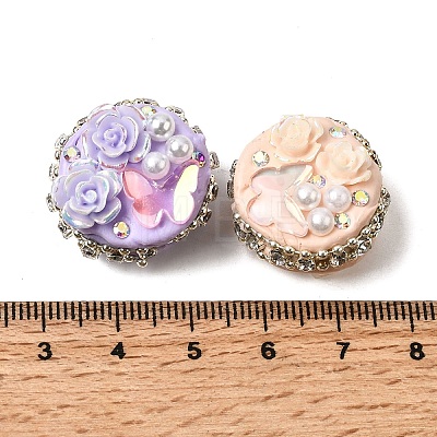 Handmade Polymer Clay Rhinestone Beads CLAY-Z005-03-1