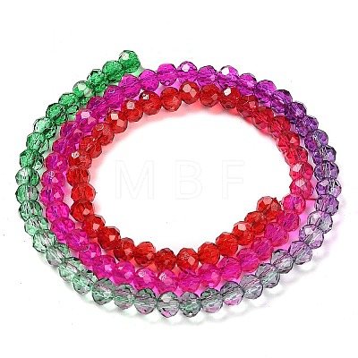 Transparent Painted Glass Beads Strands X1-DGLA-A034-T4mm-A24-1