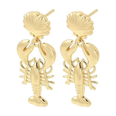 Brass Dangle Earrings EJEW-D352-06G-07-1