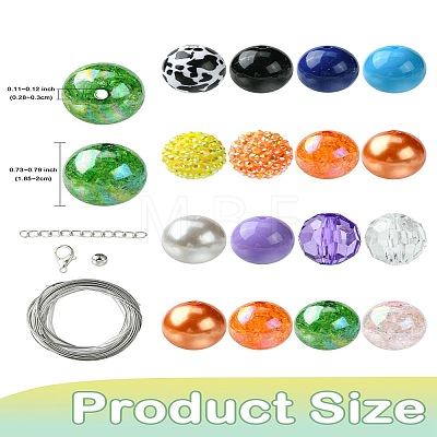 Round Opaque Acrylic Beads Kit OACR-CJC0002-05B-1