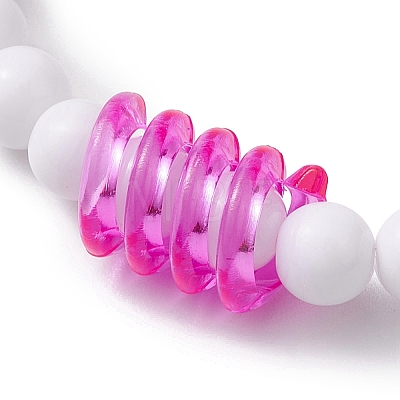 Round & Spring Acrylic Stretch Beaded Bracelets BJEW-JB10224-01-1