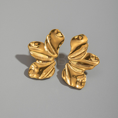 Stainless Steel Butterfly Wing Stud Earrings ZG8385-1-1