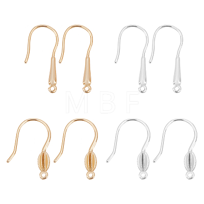 8 Pairs 4 Style Brass Earring Hooks KK-AR0002-73-1