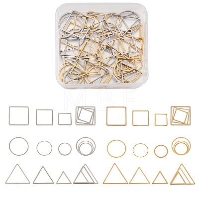 Craftdady 72Pcs 18 Style 304 Stainless Steel Linking Ring STAS-CD0001-21-1