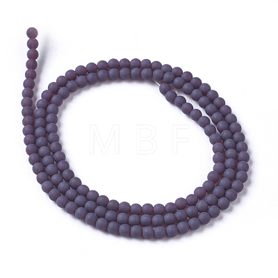 Frosted Opaque Glass Bead Strands FGLA-G002-A04-1