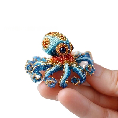 3D Octopus DIY Bead Embroidery Kits DIY-A064-02C-1