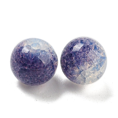 Transparent Spray Painting Crackle Glass Beads GLAA-L046-01A-14-1