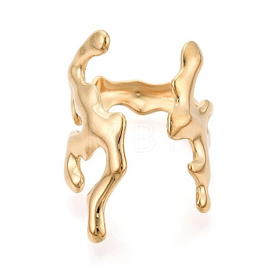 Ion Plating(IP) 304 Stainless Steel Cuff Open Rings for Women RJEW-N052-21G-1