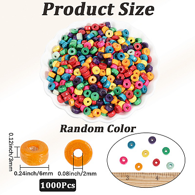 1000Pcs Natural Maple Wood Beads WOOD-PA0001-62-1