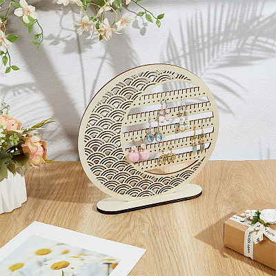 5-Tier Tabletop Wooden Earring Organizer Display Stands EDIS-SP0001-06-1