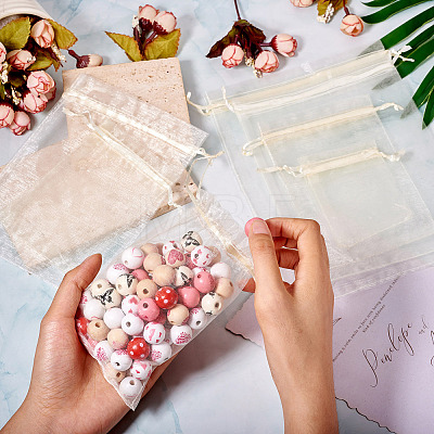 60Pcs 6 Styles Rectangle Organza Bags Jewellery Storage Pouches Wedding Favour Party Mesh Drawstring Gift Bags OP-TA0001-09-1