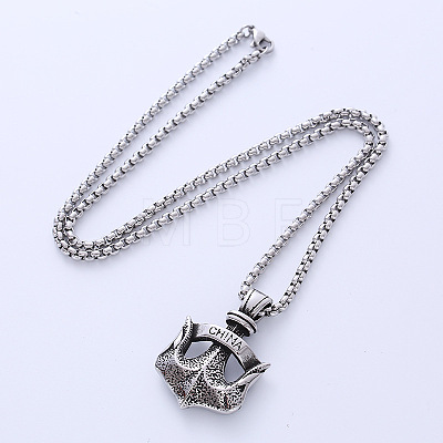 Vintage Stainless Steel Anchor Pendant Necklaces Punk Hip-hop Fashion Jewelry for Men PL6338-1