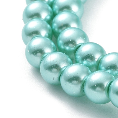 Baking Painted Pearlized Glass Pearl Round Bead Strands HY-Q003-6mm-32-1