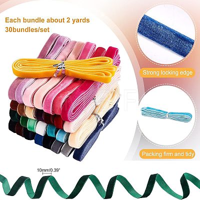 60 Yards Single Face Velvet Ribbon OCOR-WH0071-02-1