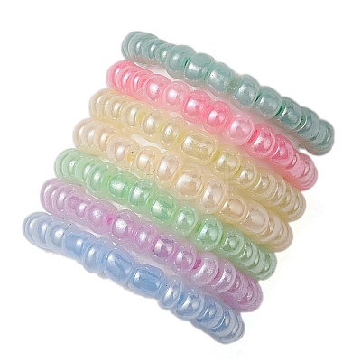Macaron Ceylon Round Glass Seed Beads Stretch Rings for Women RJEW-JR00701-1