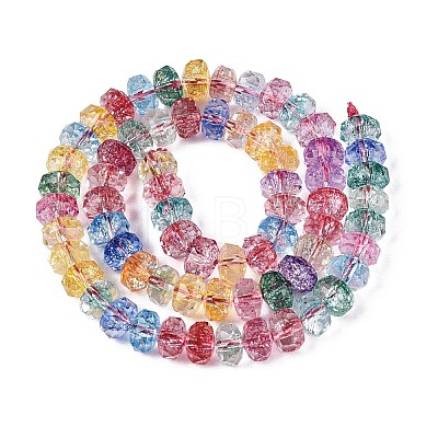 Crackle Transparent Glass Beads Strands GLAA-N068-03A-M-1