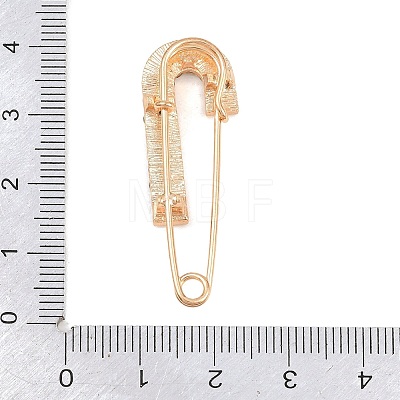 Crystal Rhinestone Safety Pin Brooches JEWB-A040-01A-G-1