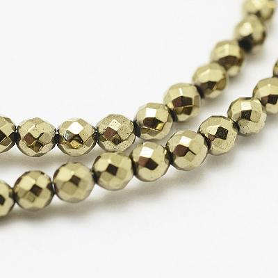 Round Non-magnetic Synthetic Hematite Beads Strands G-D617-6mm-27-1