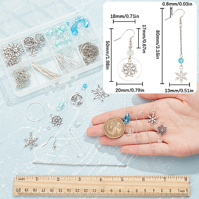 DIY Christmas Snowflake Earring Making Kit DIY-SC0022-76-1