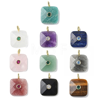 Natural Mixed Gemstone Faceted Pendants G-C274-03-G-1