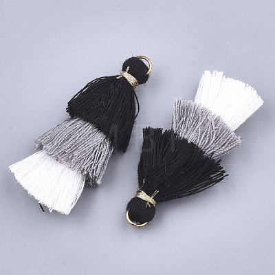 Polycotton(Polyester Cotton) Tassel Pendant Decorations X-FIND-T018-19-1