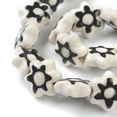 Handmade Porcelain Flower Beads PORC-J008-06-1