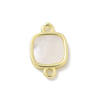 Brass Pave Shell Connector Charms KK-M300-10G-04-1